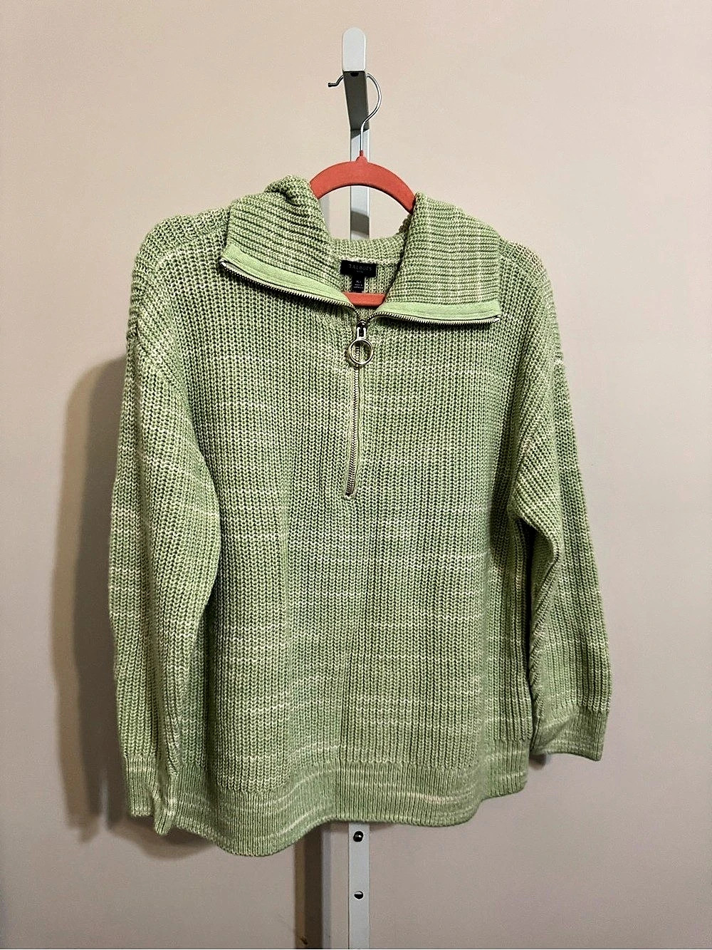 Talbots Half-Zip Pullover - Speckled Space Dye Green XLP